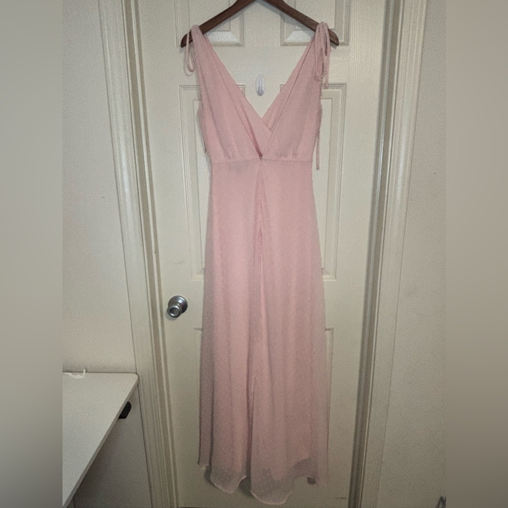Lulus Pink Chiffon Maxi Dress V‑Neck maxi dress wedding guest - Picture 11 of 13